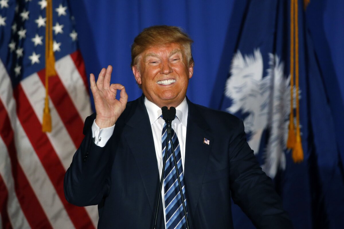 Trump making a stupid face